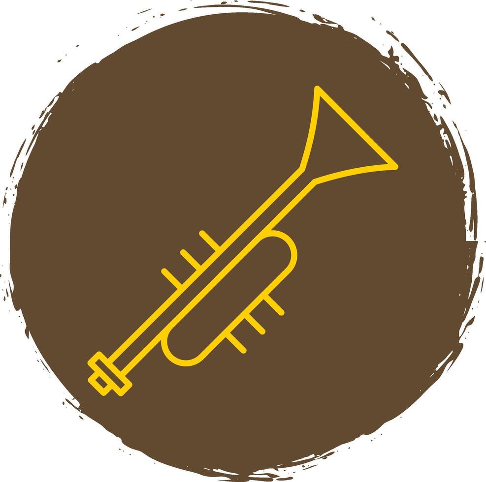Trumpet Line Circle Yellow Icon vector
