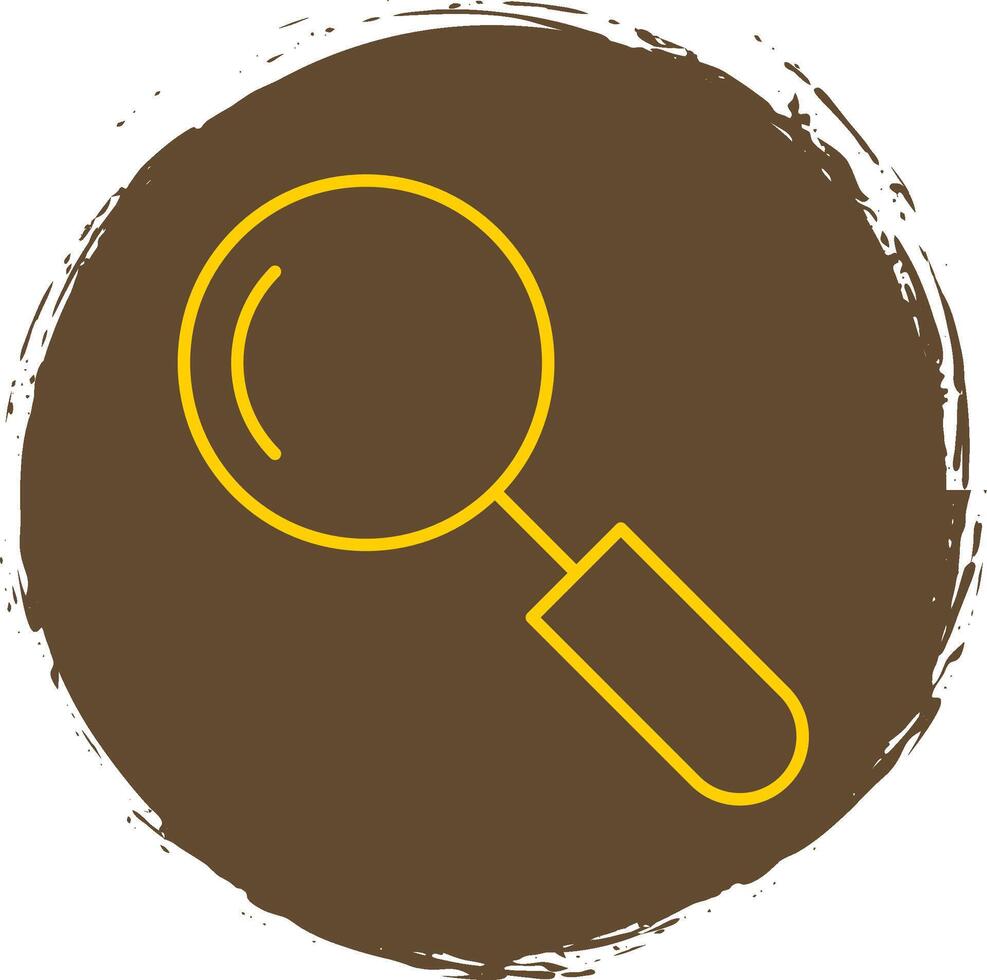 Search Line Circle Yellow Icon vector