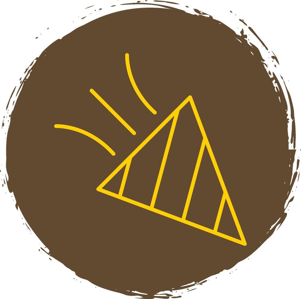 Confetti Line Circle Yellow Icon vector