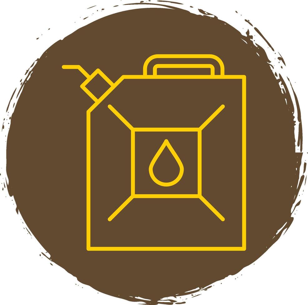 Gas Can Line Circle Yellow Icon vector