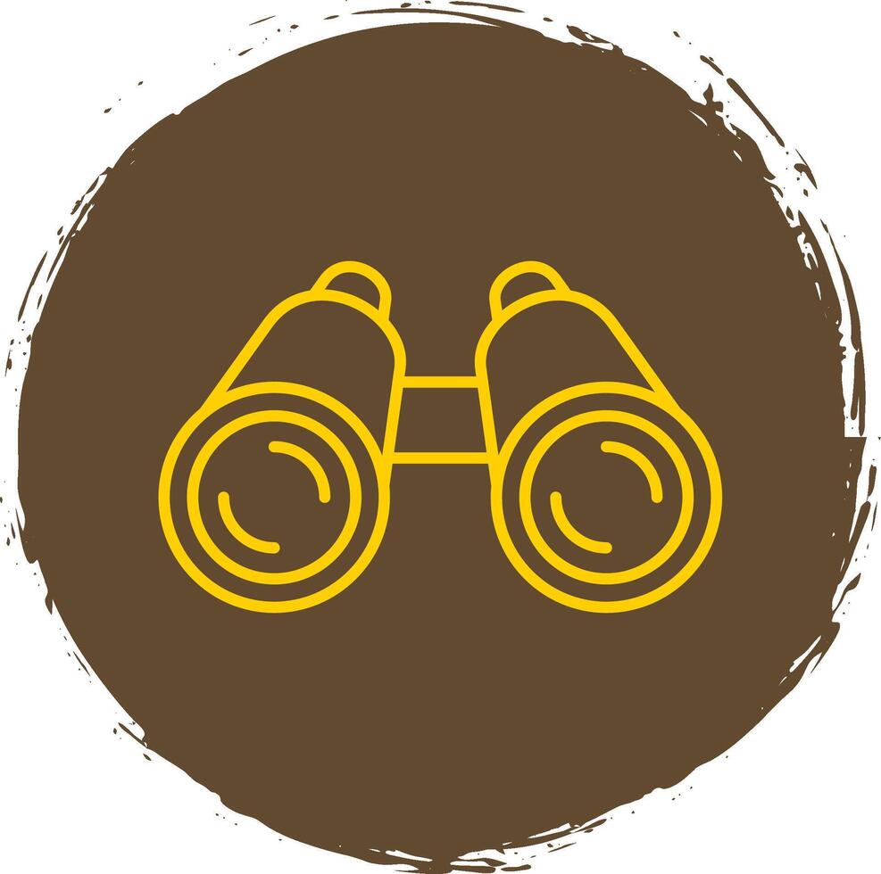 Binoculars Line Circle Yellow Icon vector