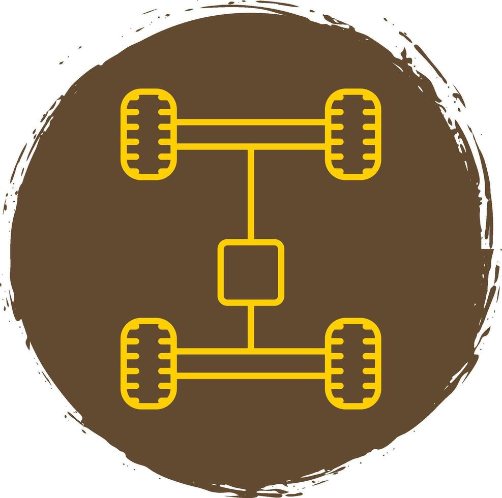 eje línea circulo amarillo icono vector