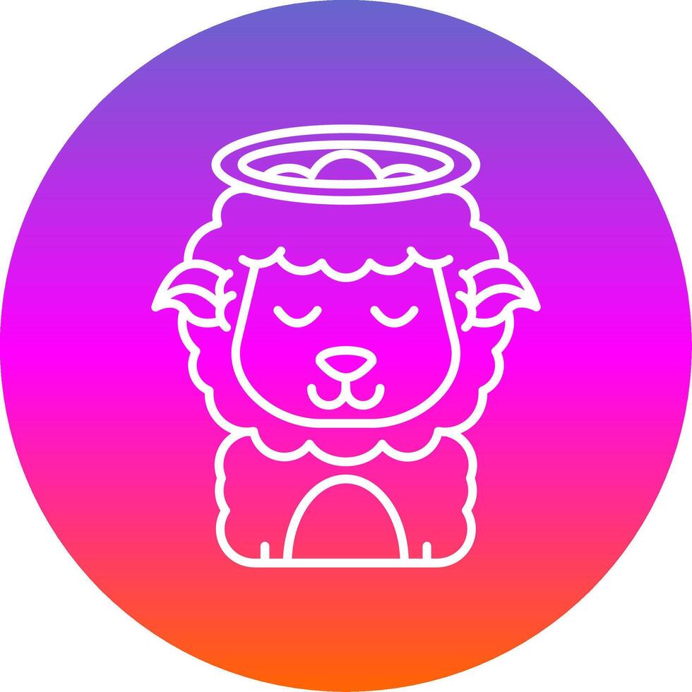 Angel Line Gradient Circle Icon vector