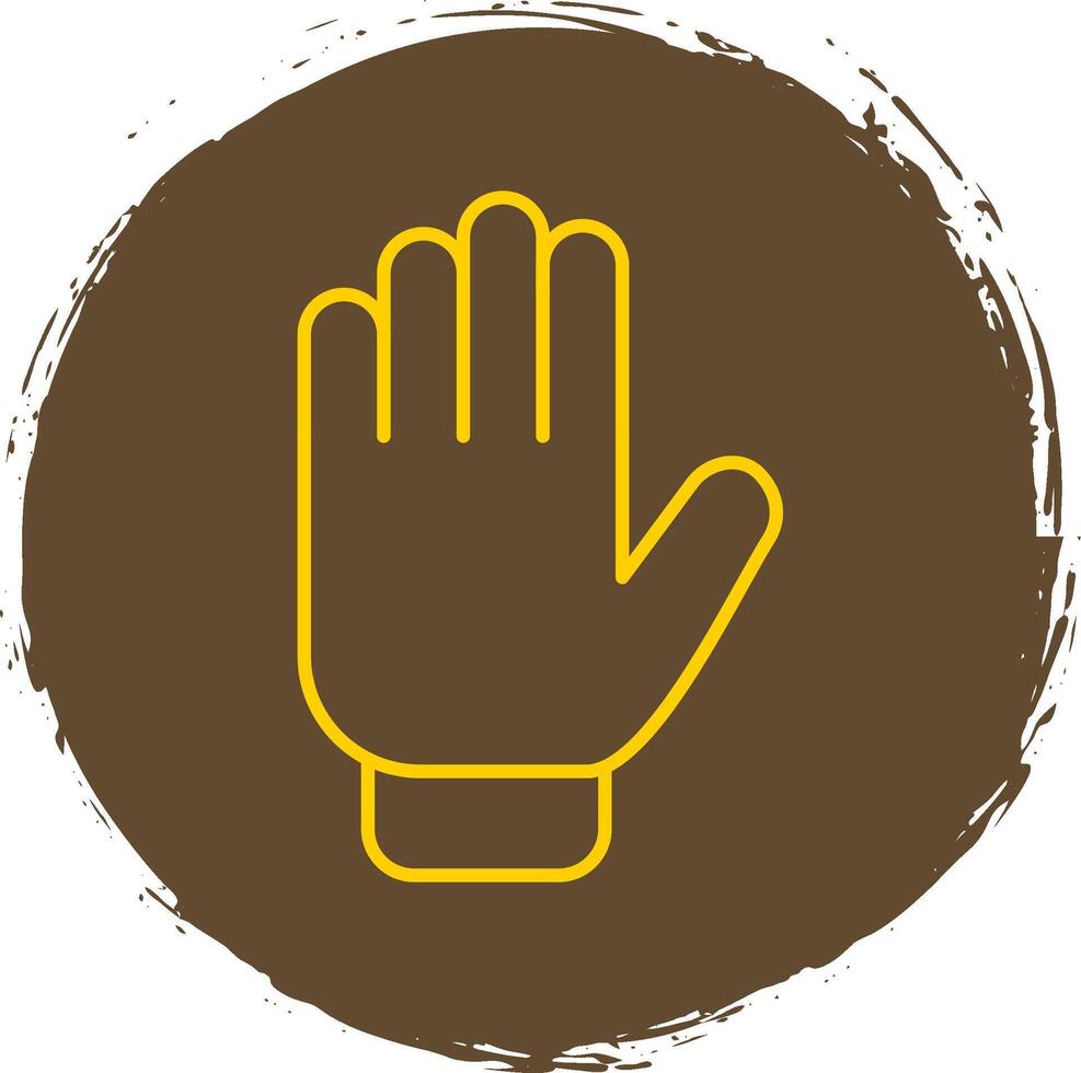 Gloves Line Circle Yellow Icon vector