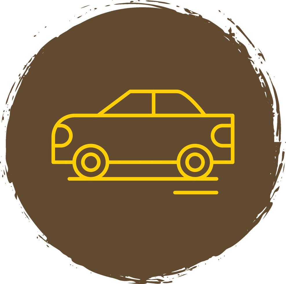 Race Car Line Circle Yellow Icon vector