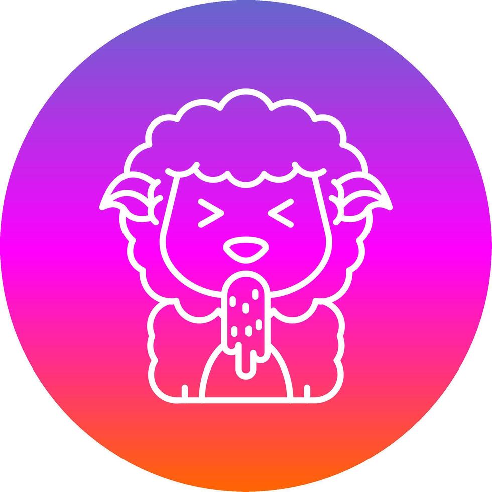 Vomit Line Gradient Circle Icon vector