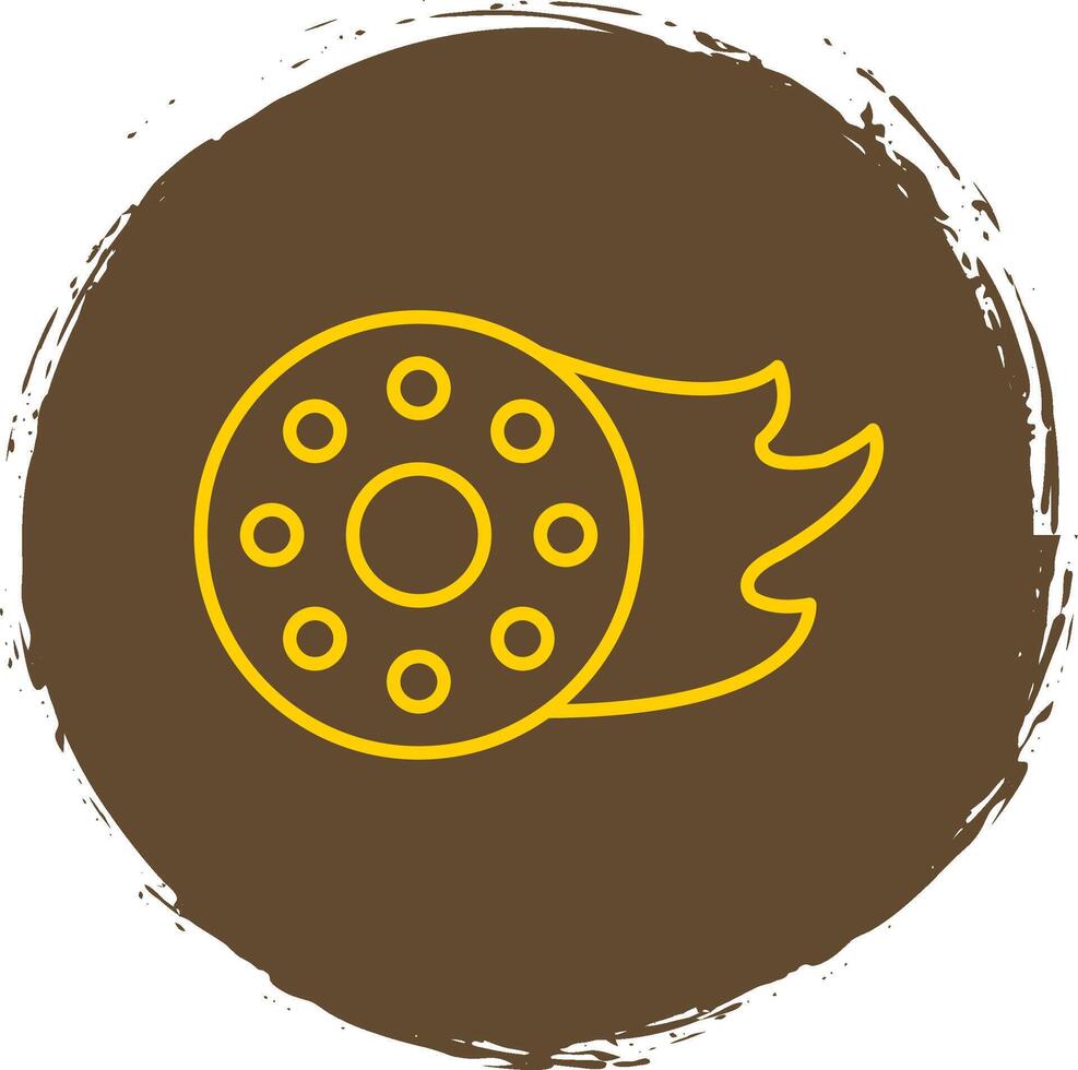Fire Wheel Line Circle Yellow Icon vector