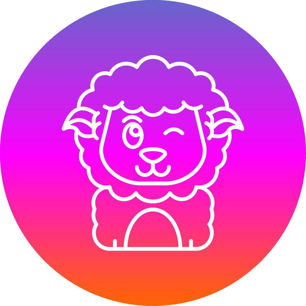Wink Line Gradient Circle Icon vector