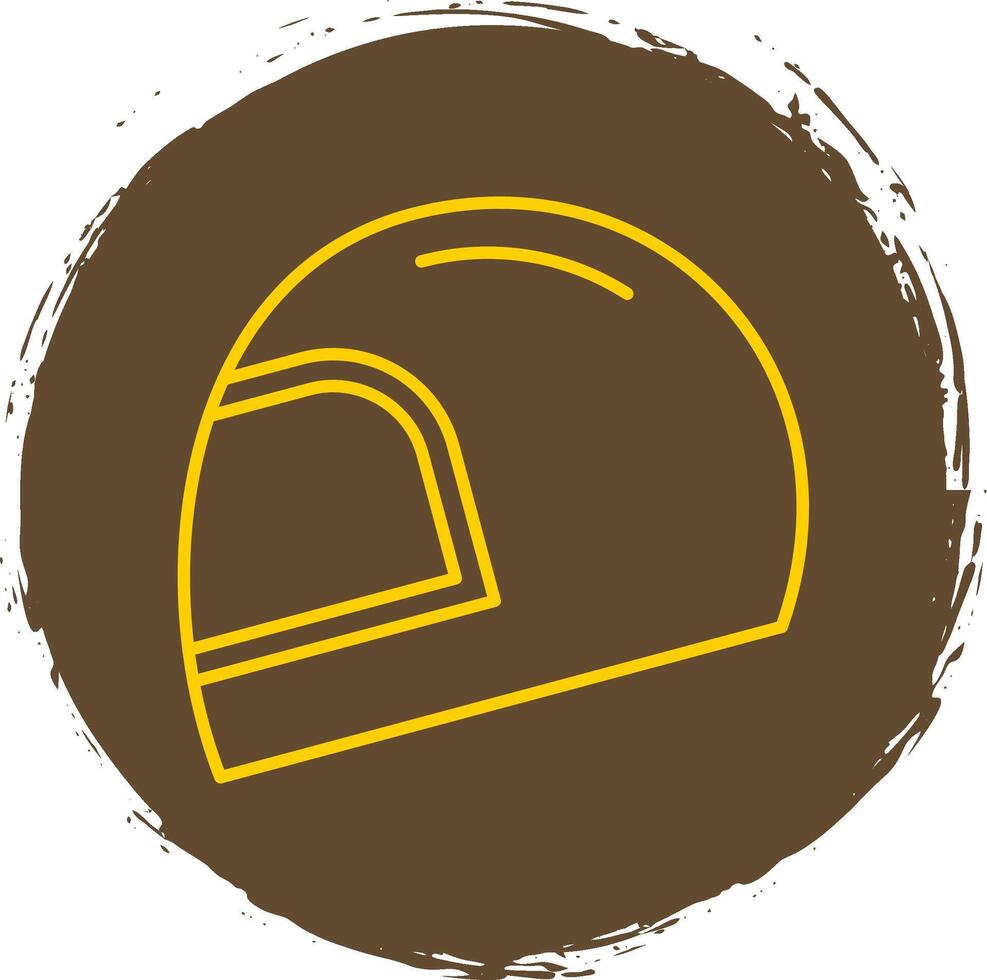 Helmet Line Circle Yellow Icon vector