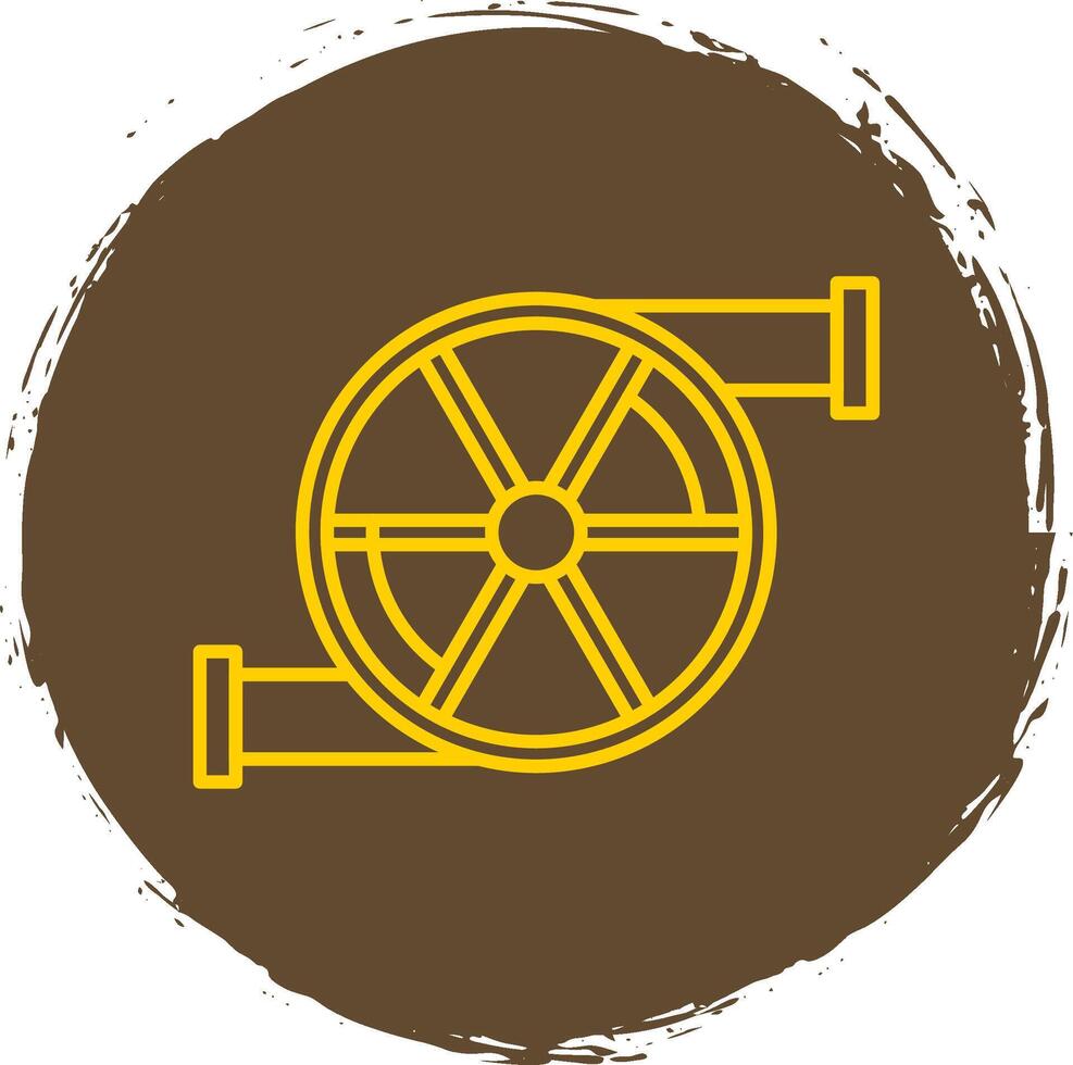 turbo línea circulo amarillo icono vector