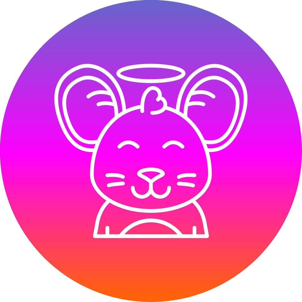 Angel Line Gradient Circle Icon vector