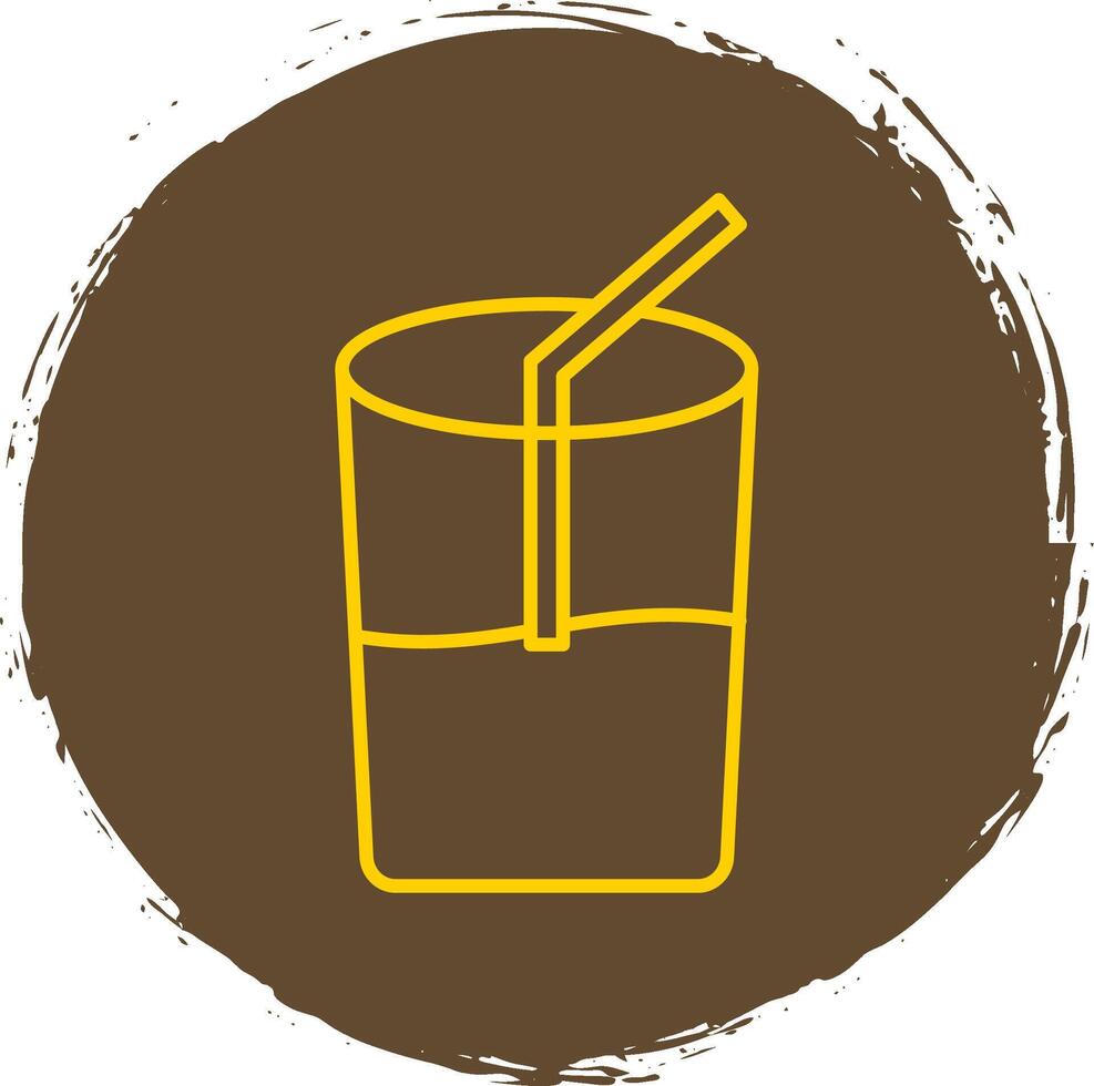 Drink Line Circle Yellow Icon vector