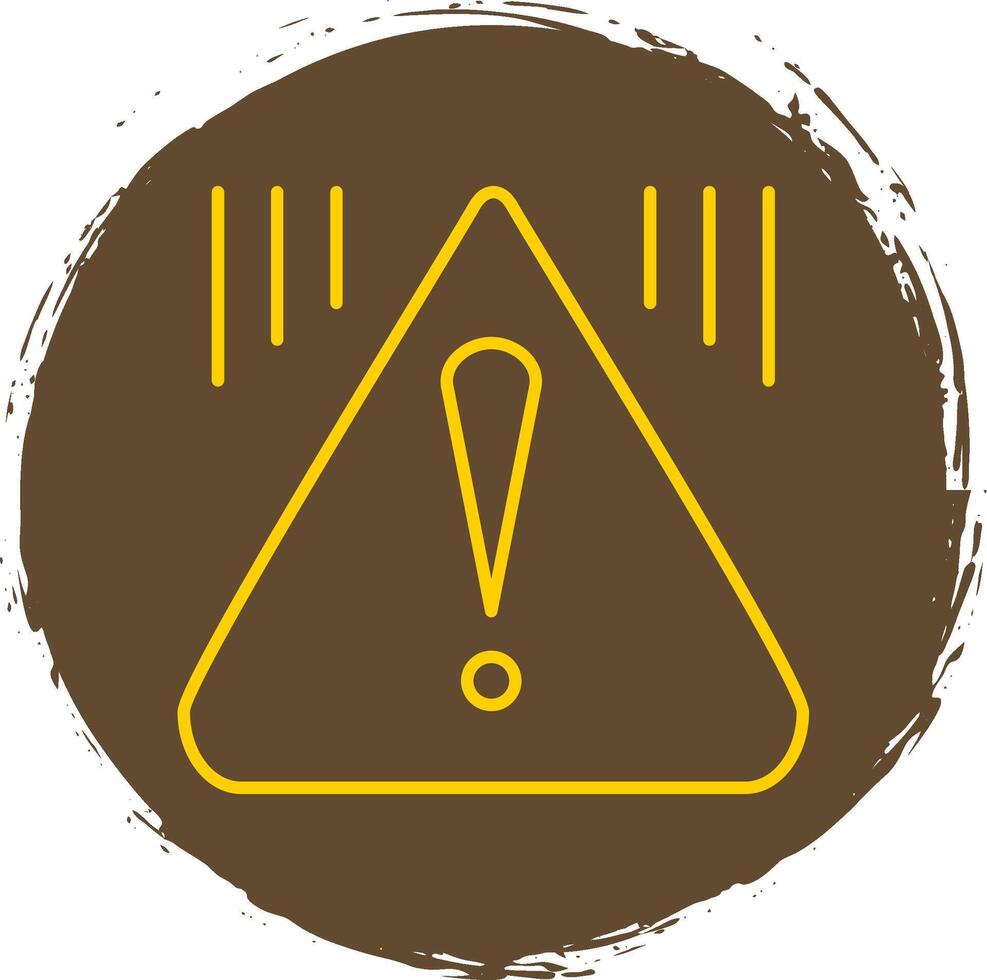 Warning Line Circle Yellow Icon vector