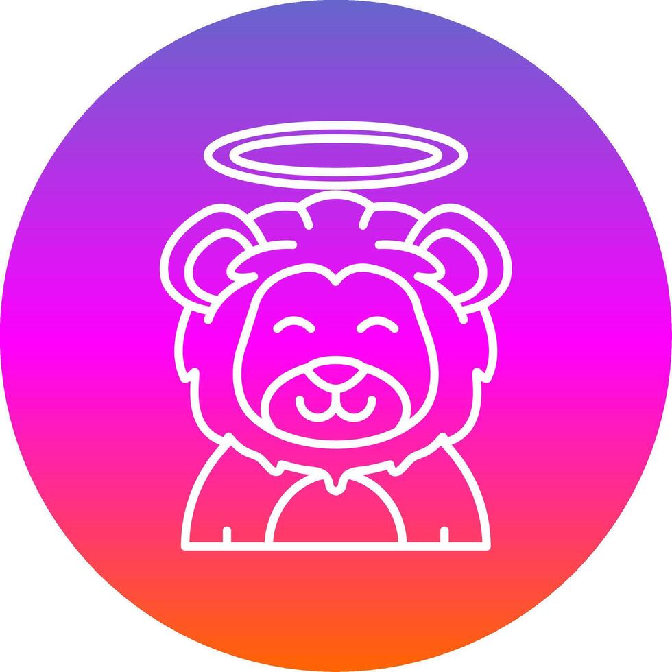 Angel Line Gradient Circle Icon vector