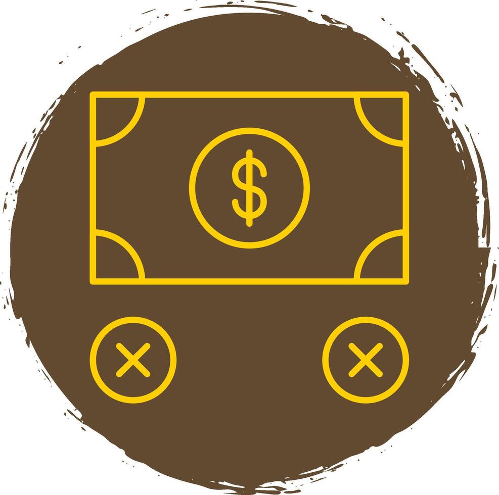 No Money Line Circle Yellow Icon vector