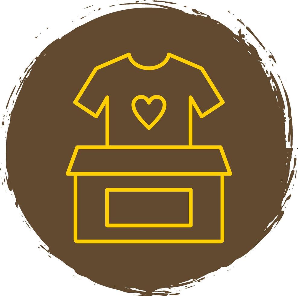 Clothes Donation Line Circle Yellow Icon vector