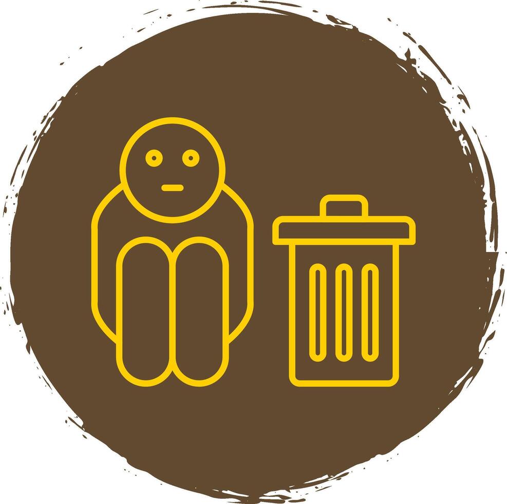 Scavenger Line Circle Yellow Icon vector