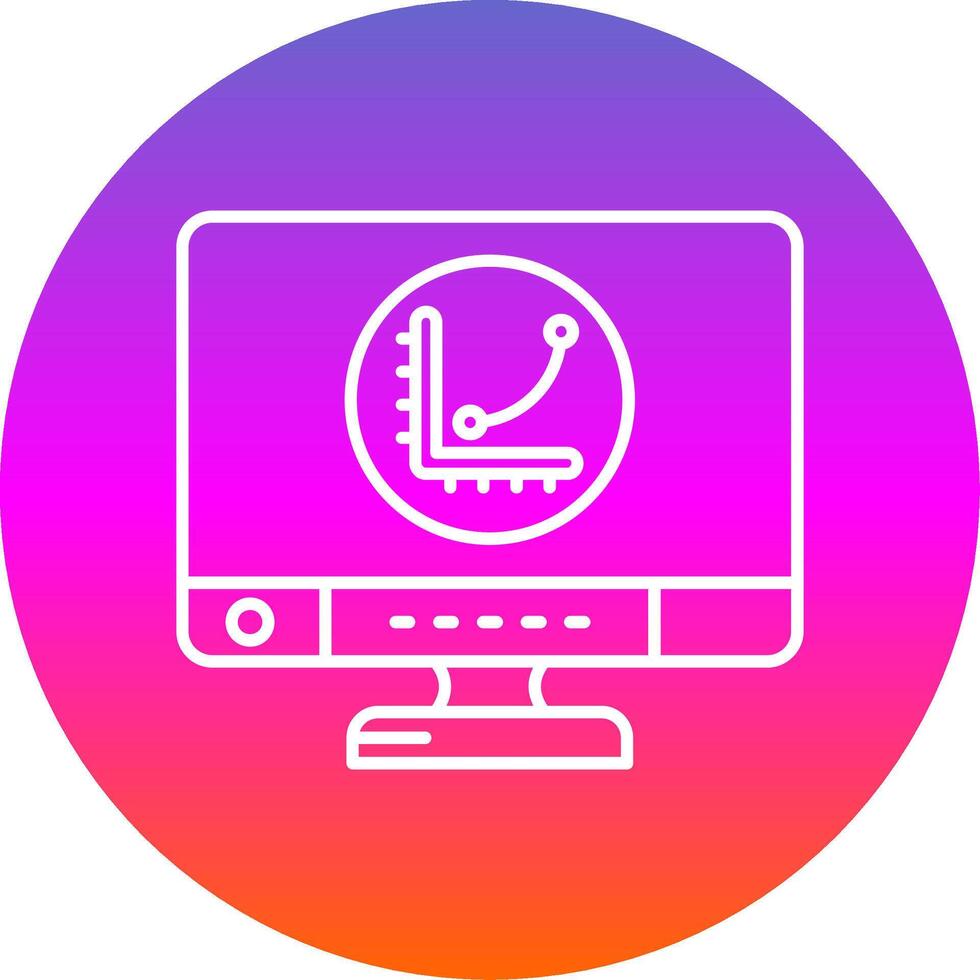 Graph Line Gradient Circle Icon vector