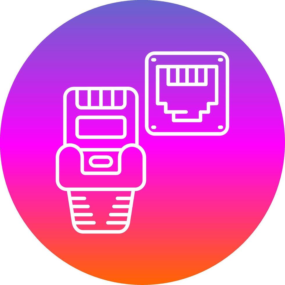 Ethernet Line Gradient Circle Icon vector