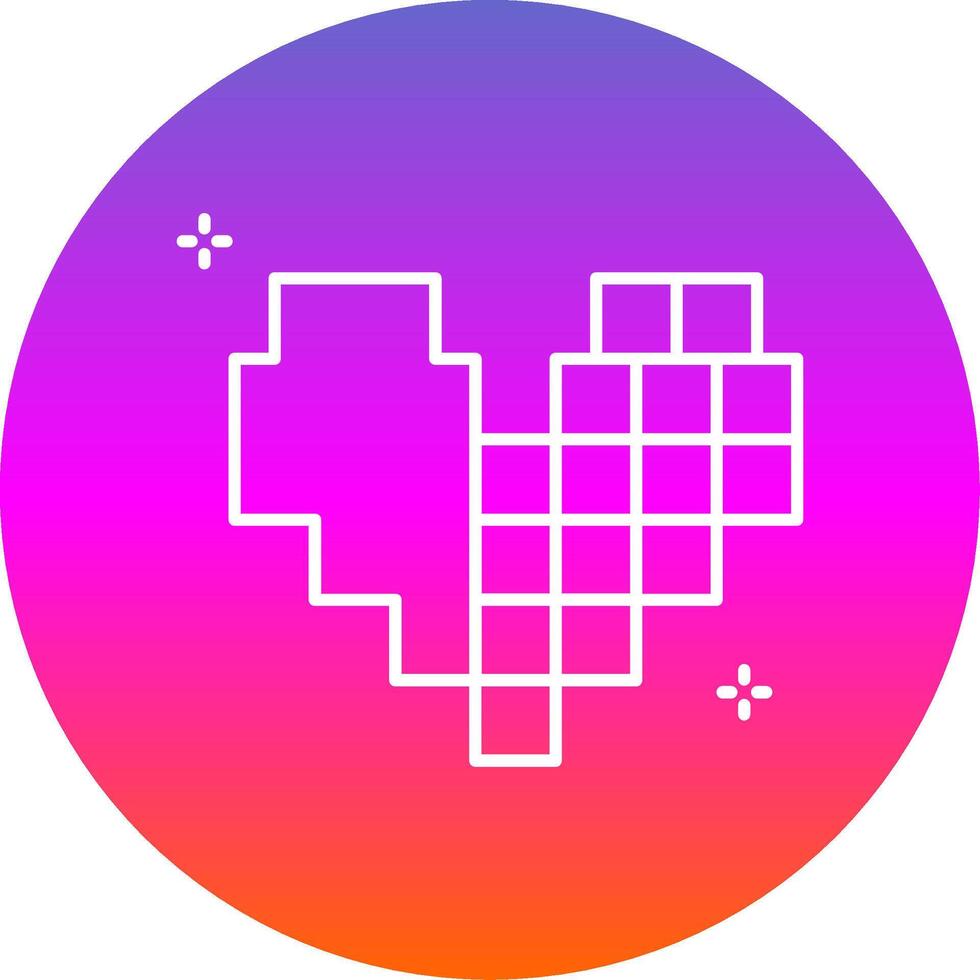 Pixel Line Gradient Circle Icon vector