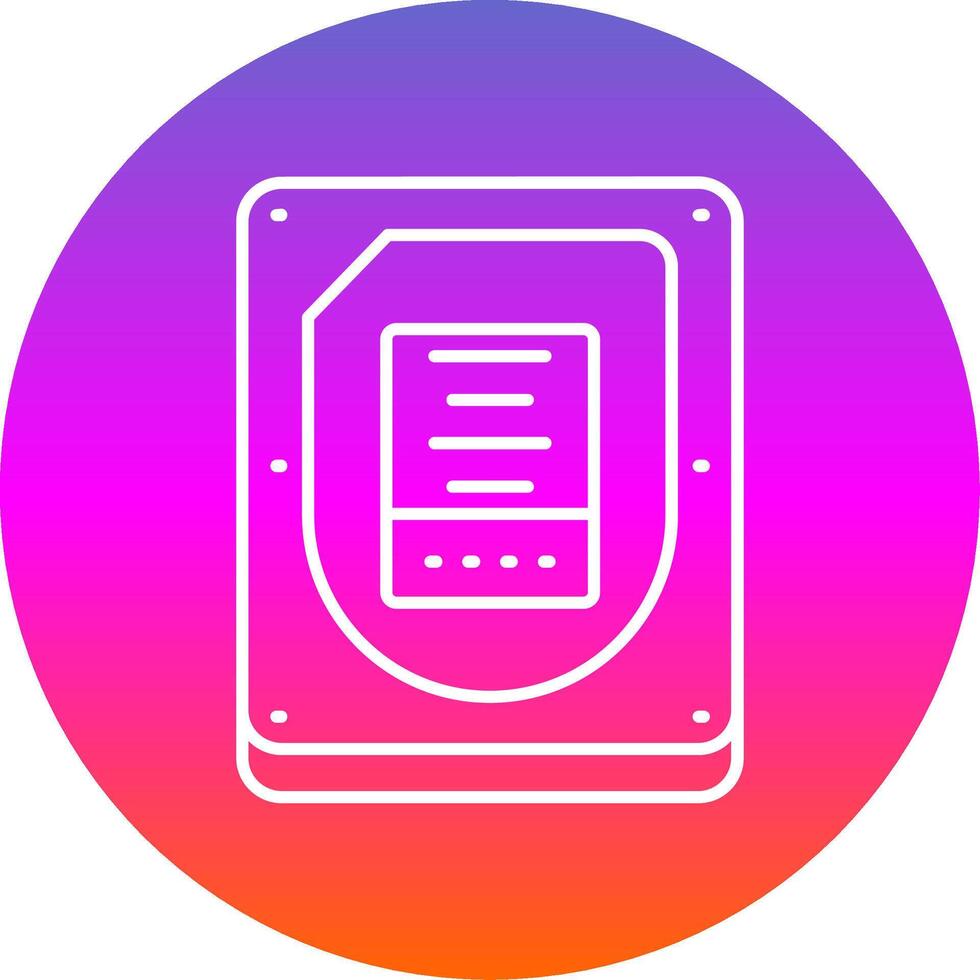 Disk Line Gradient Circle Icon vector