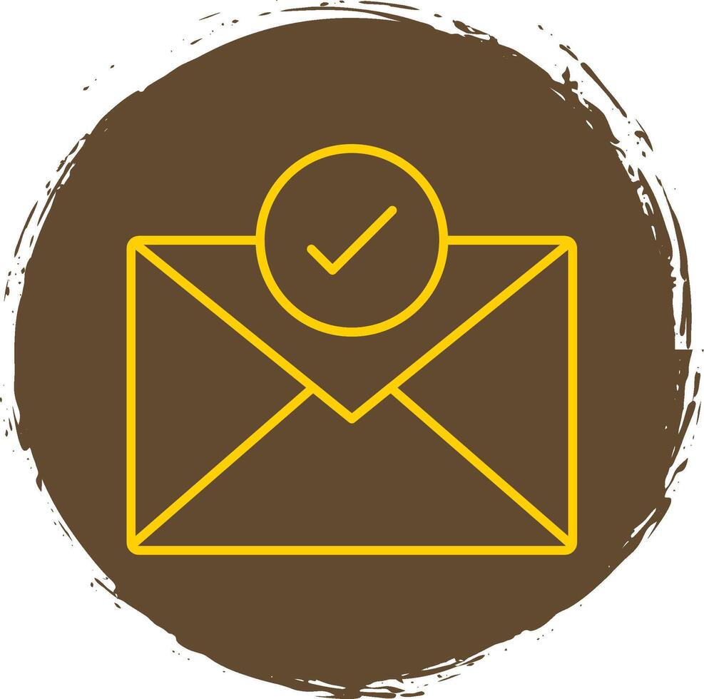 Mail Line Circle Yellow Icon vector
