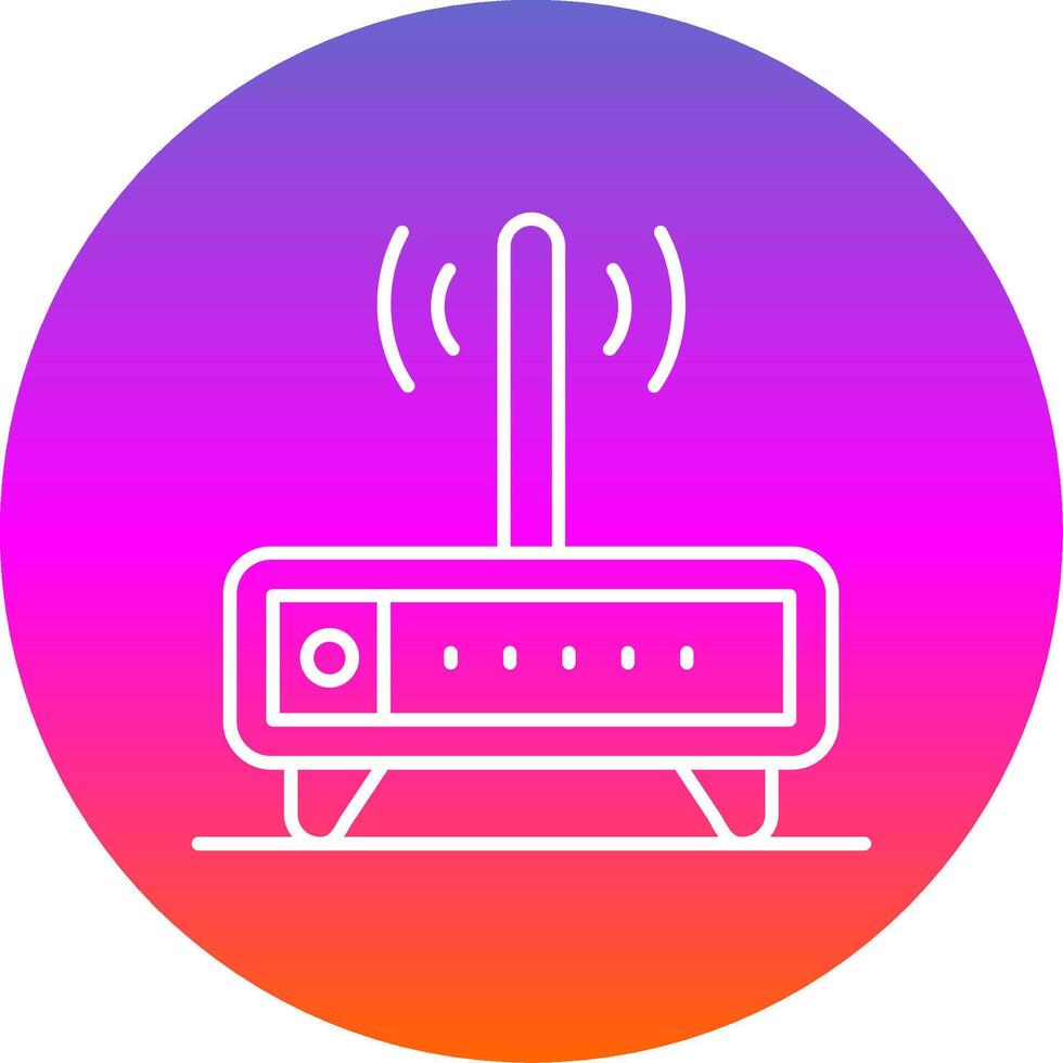 Modem Line Gradient Circle Icon vector