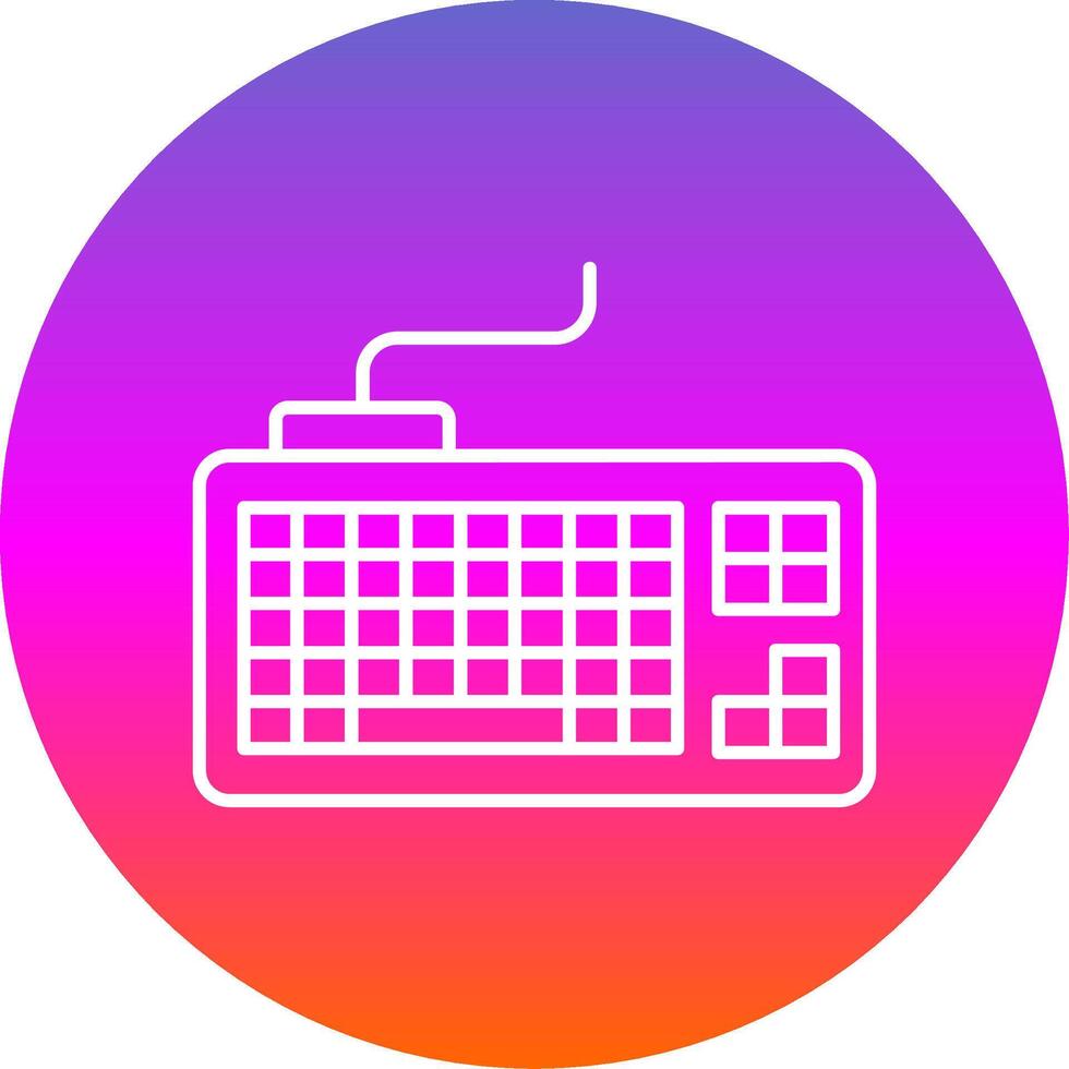 Keyboard Line Gradient Circle Icon vector