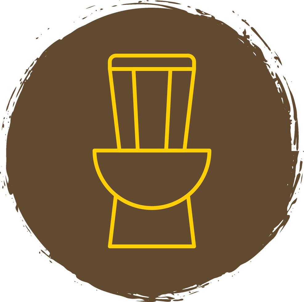 Toilet Line Circle Yellow Icon vector