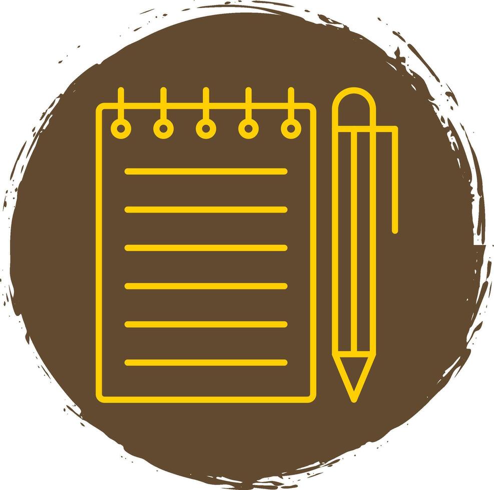 Notebook Line Circle Yellow Icon vector