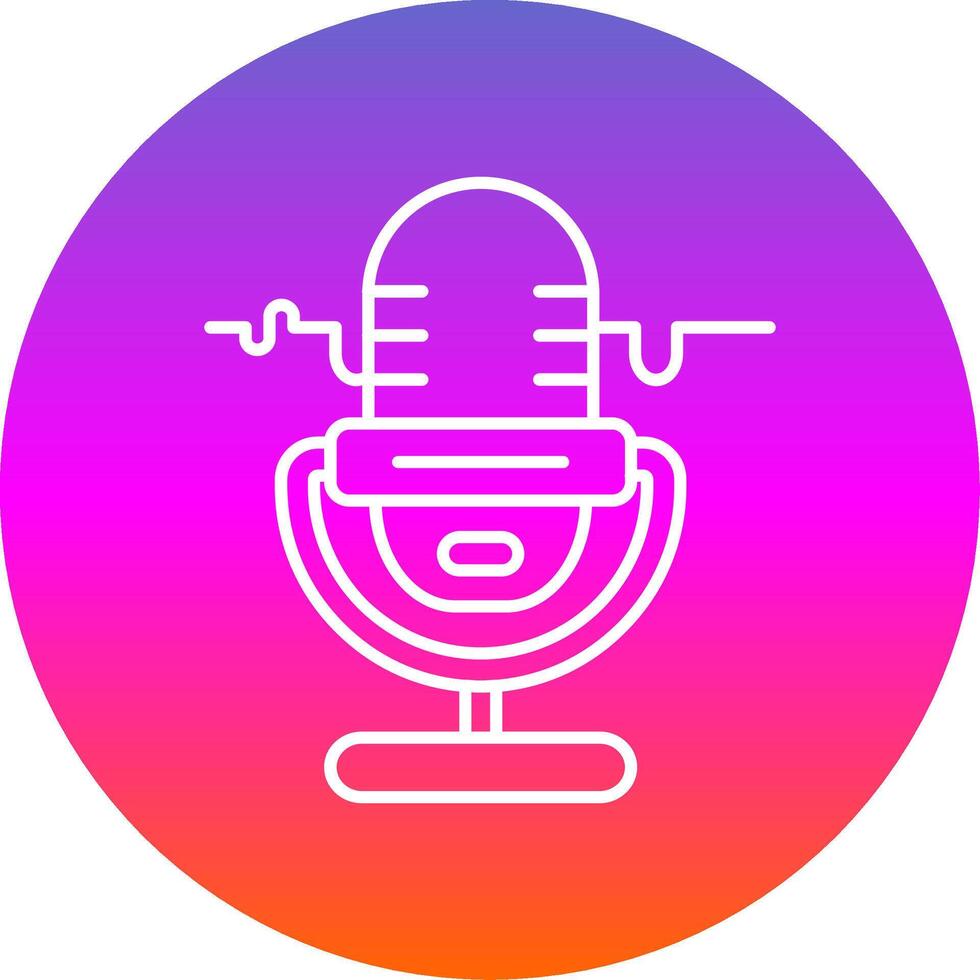 Microphone Line Gradient Circle Icon vector