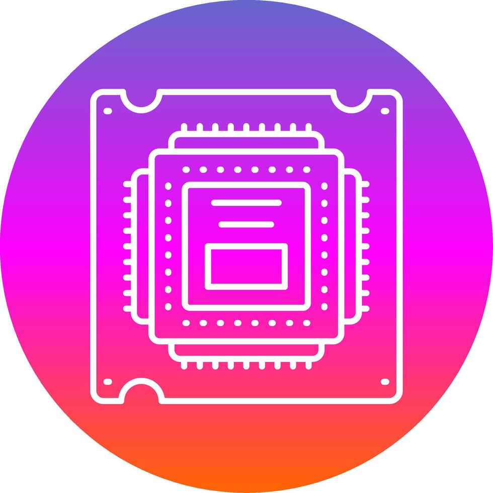 Processor Line Gradient Circle Icon vector