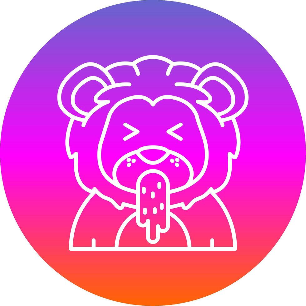 Vomit Line Gradient Circle Icon vector