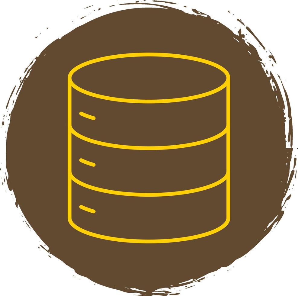 Database Line Circle Yellow Icon vector