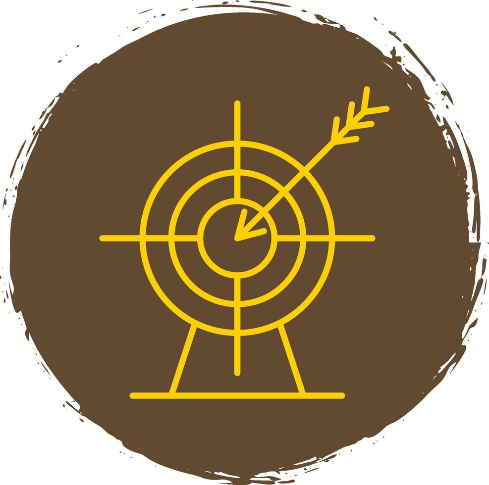 Archery Line Circle Yellow Icon vector