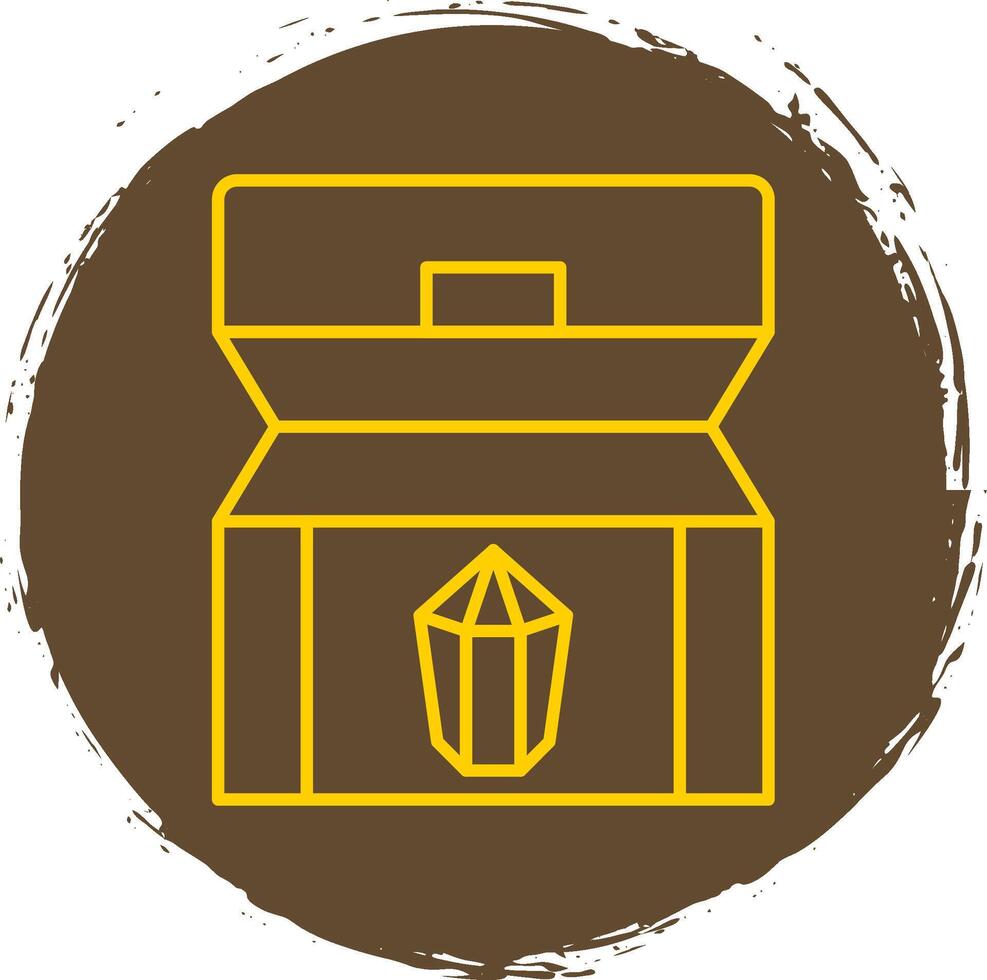 Treasure chest Line Circle Yellow Icon vector