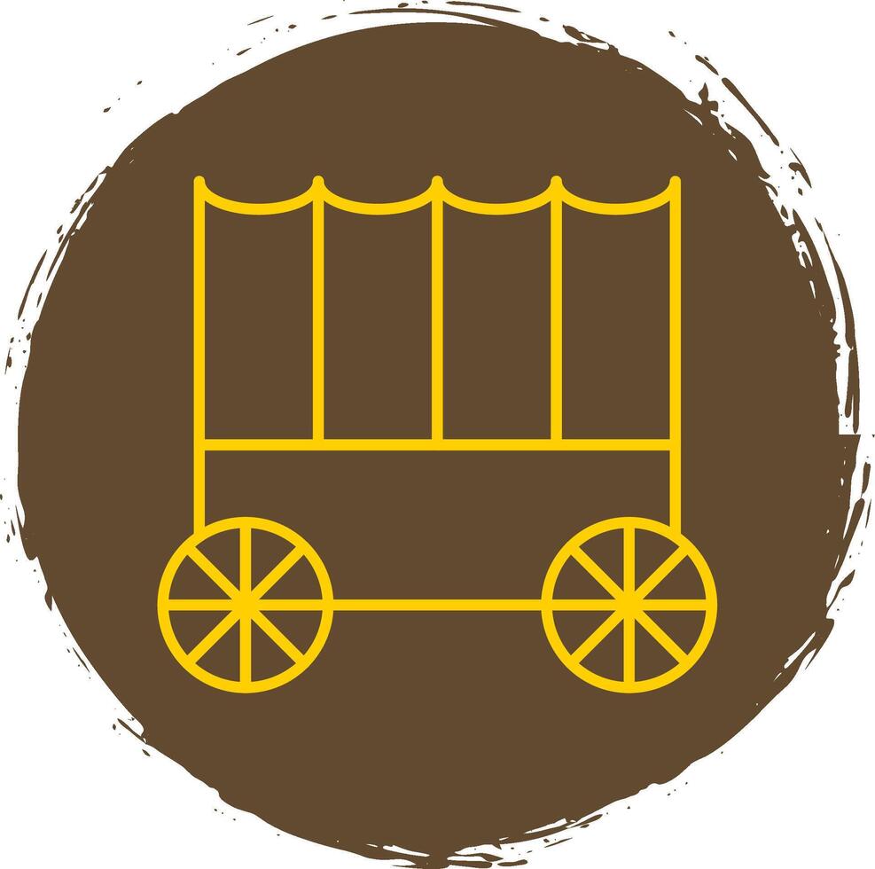 Carriage Line Circle Yellow Icon vector