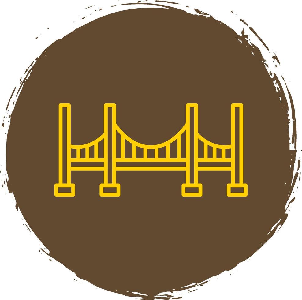 Bridge Line Circle Yellow Icon vector