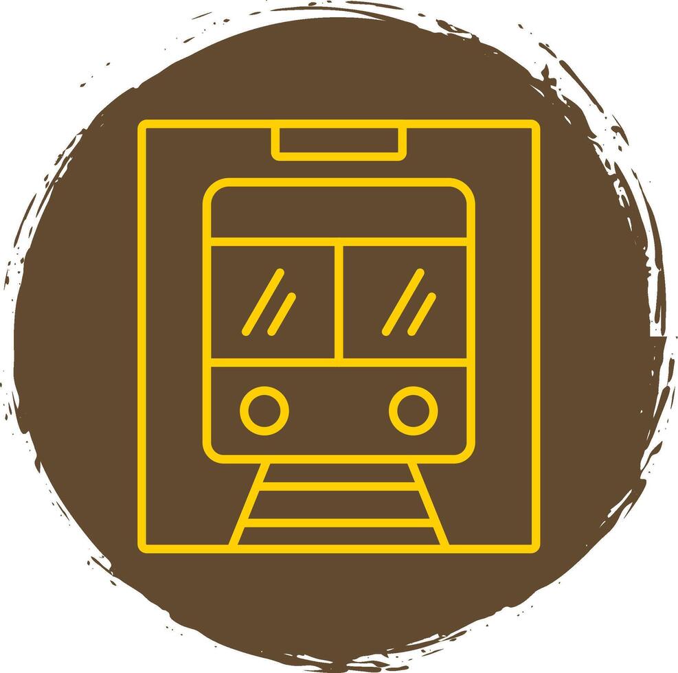 Metro Line Circle Yellow Icon vector