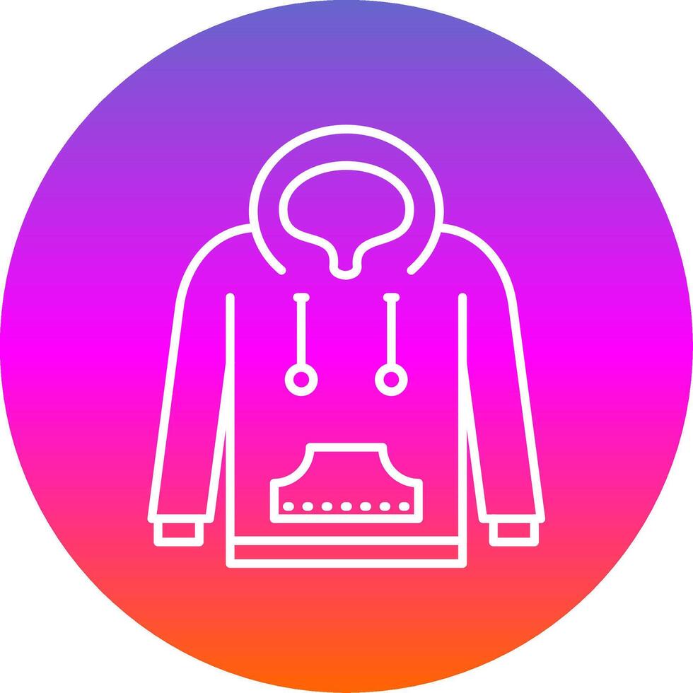 Hoodie Line Gradient Circle Icon vector