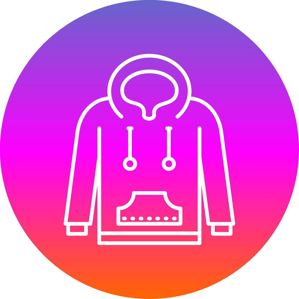 Hoodie Line Gradient Circle Icon vector