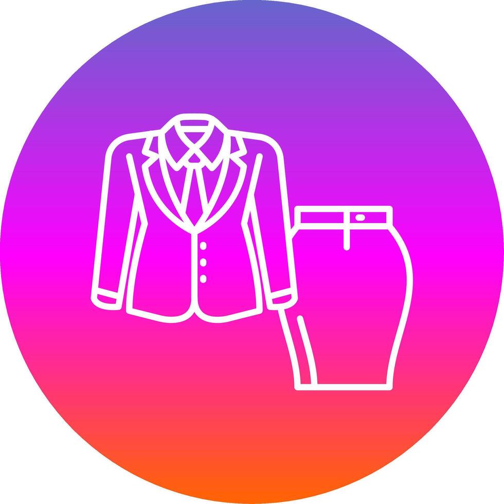 mujer traje línea degradado circulo icono vector