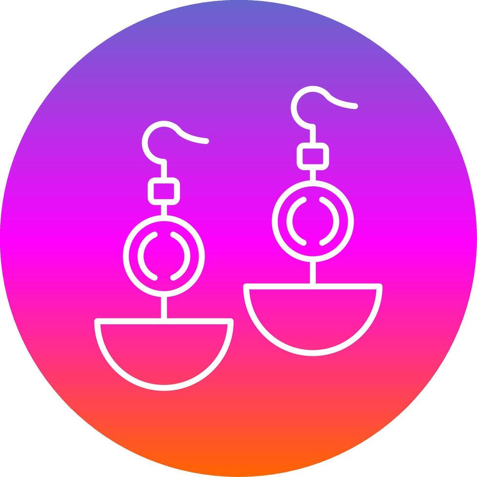 Earrnings Line Gradient Circle Icon vector