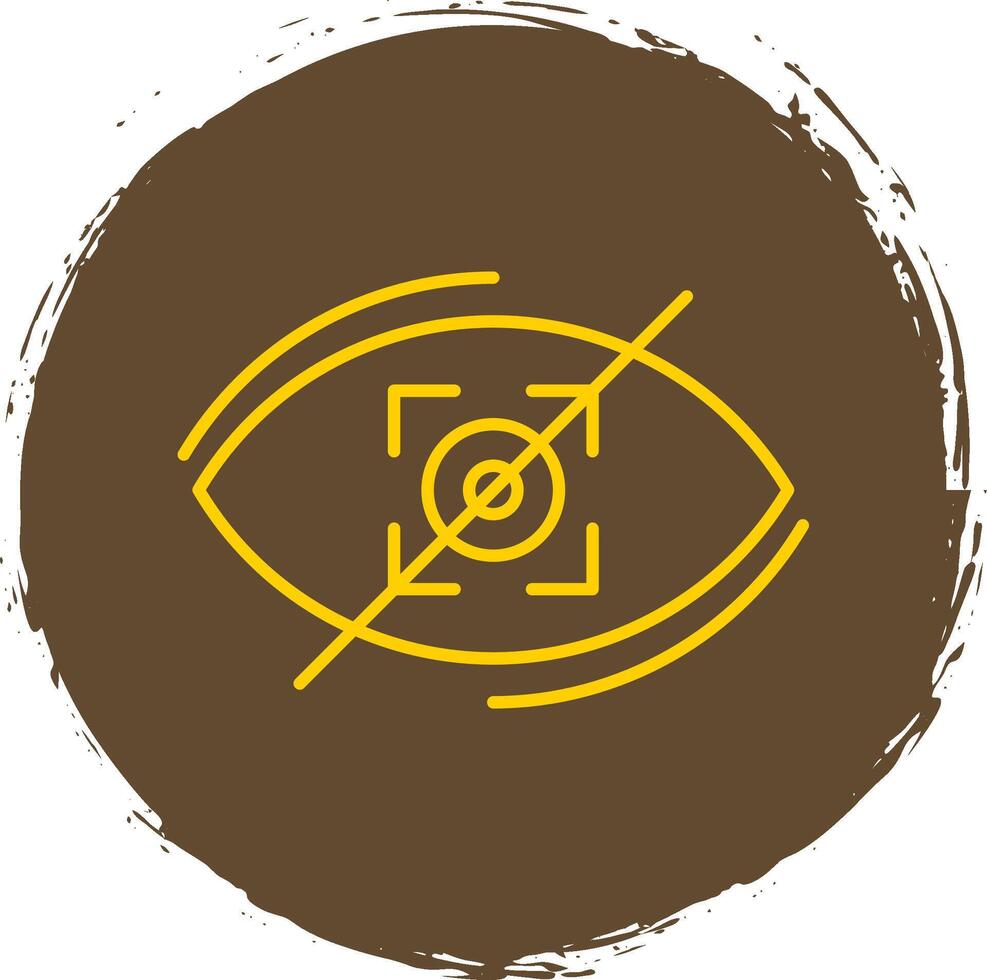 Visibility Off Line Circle Yellow Icon vector