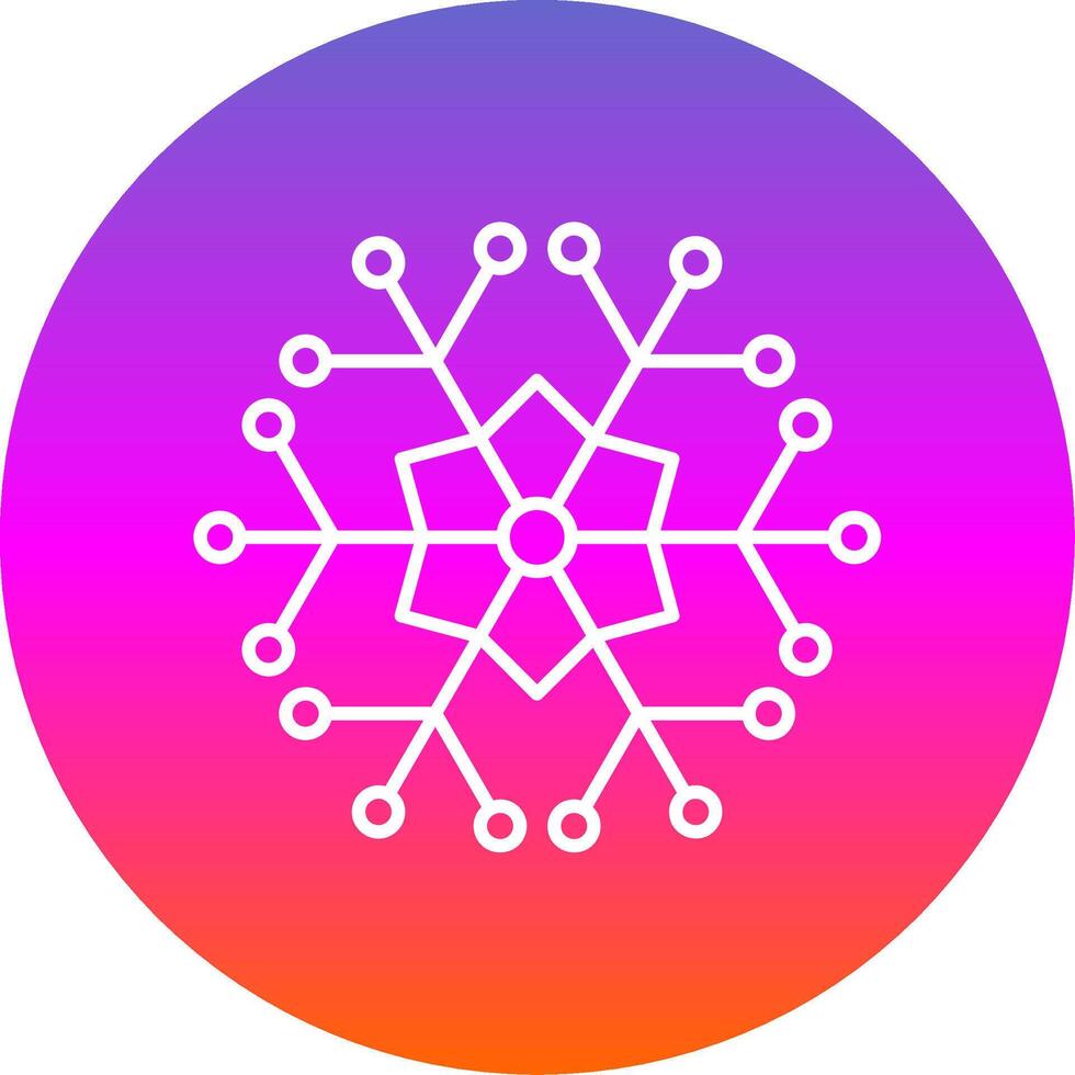 Snowflake Line Gradient Circle Icon vector