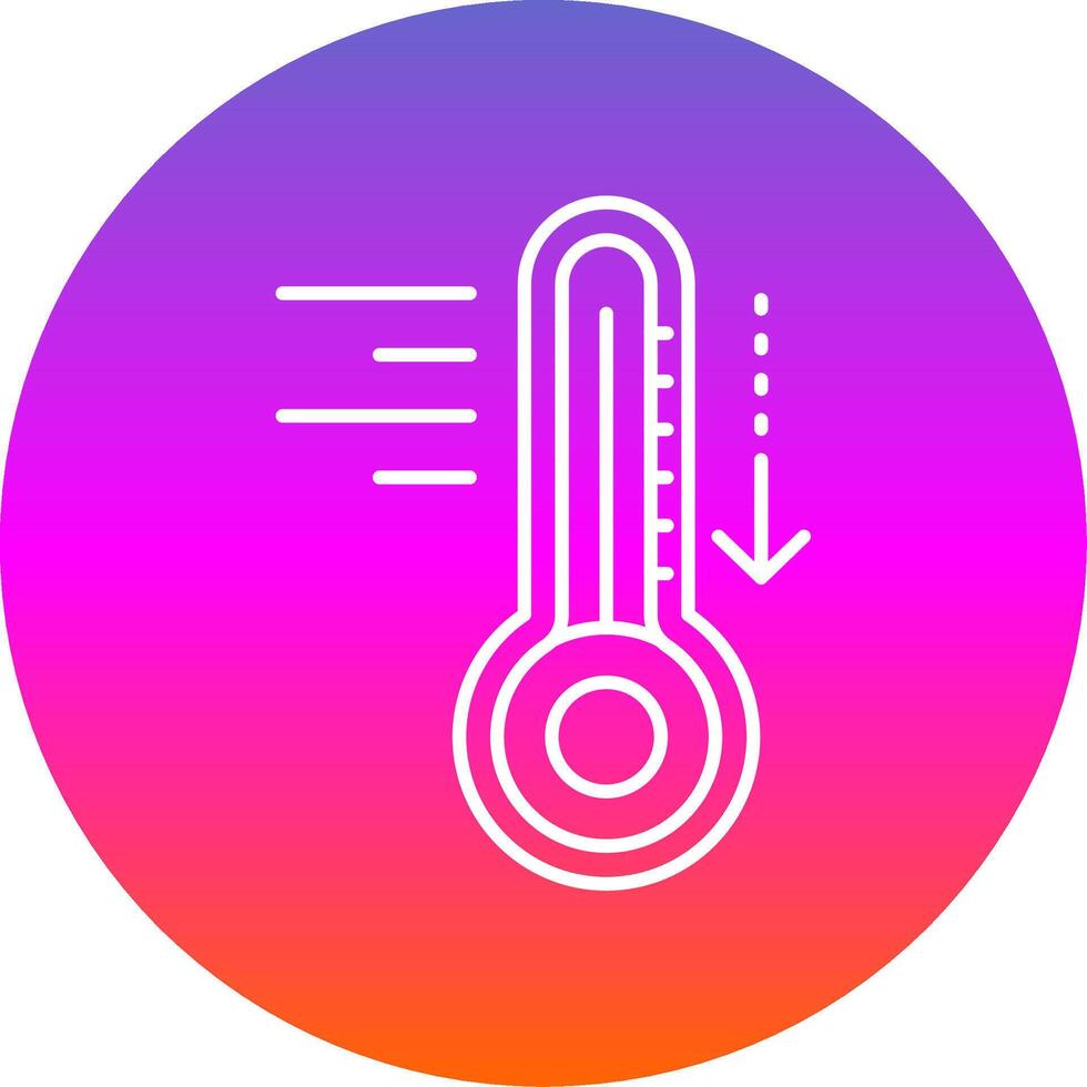 Cold Line Gradient Circle Icon vector