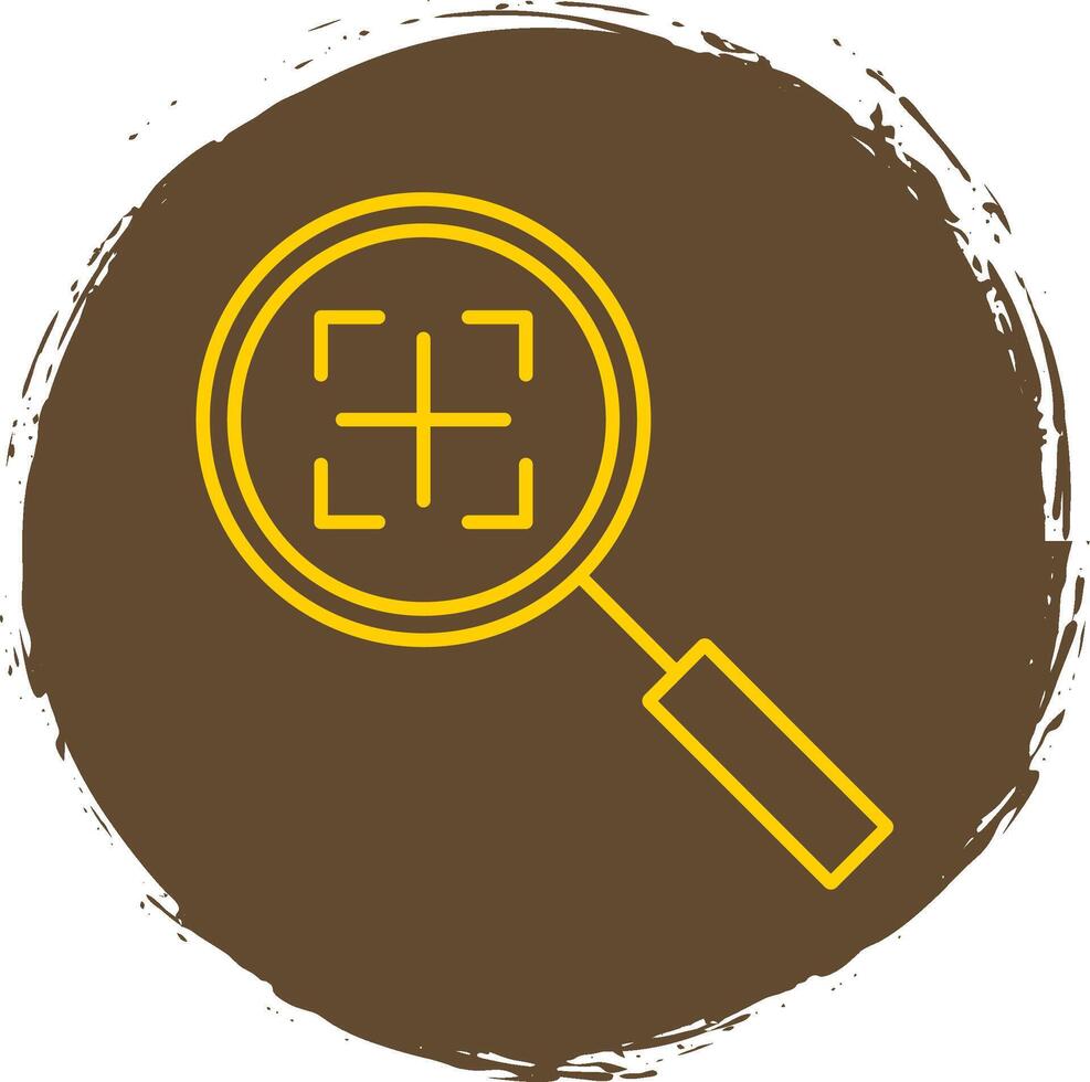 Search Line Circle Yellow Icon vector