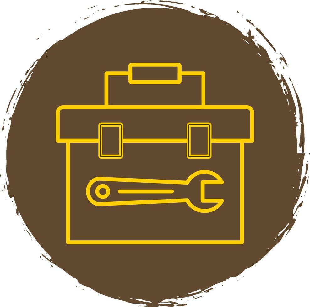 Toolbox Line Circle Yellow Icon vector