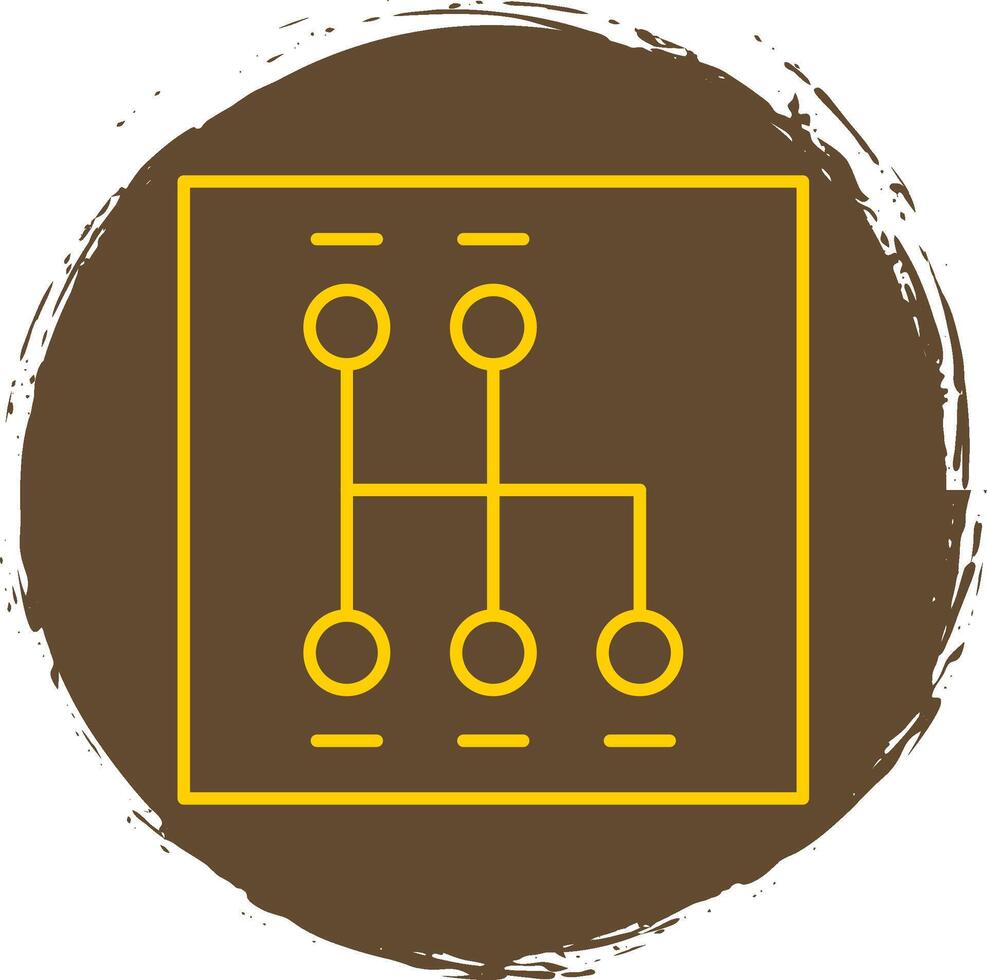 Shift Line Circle Yellow Icon vector