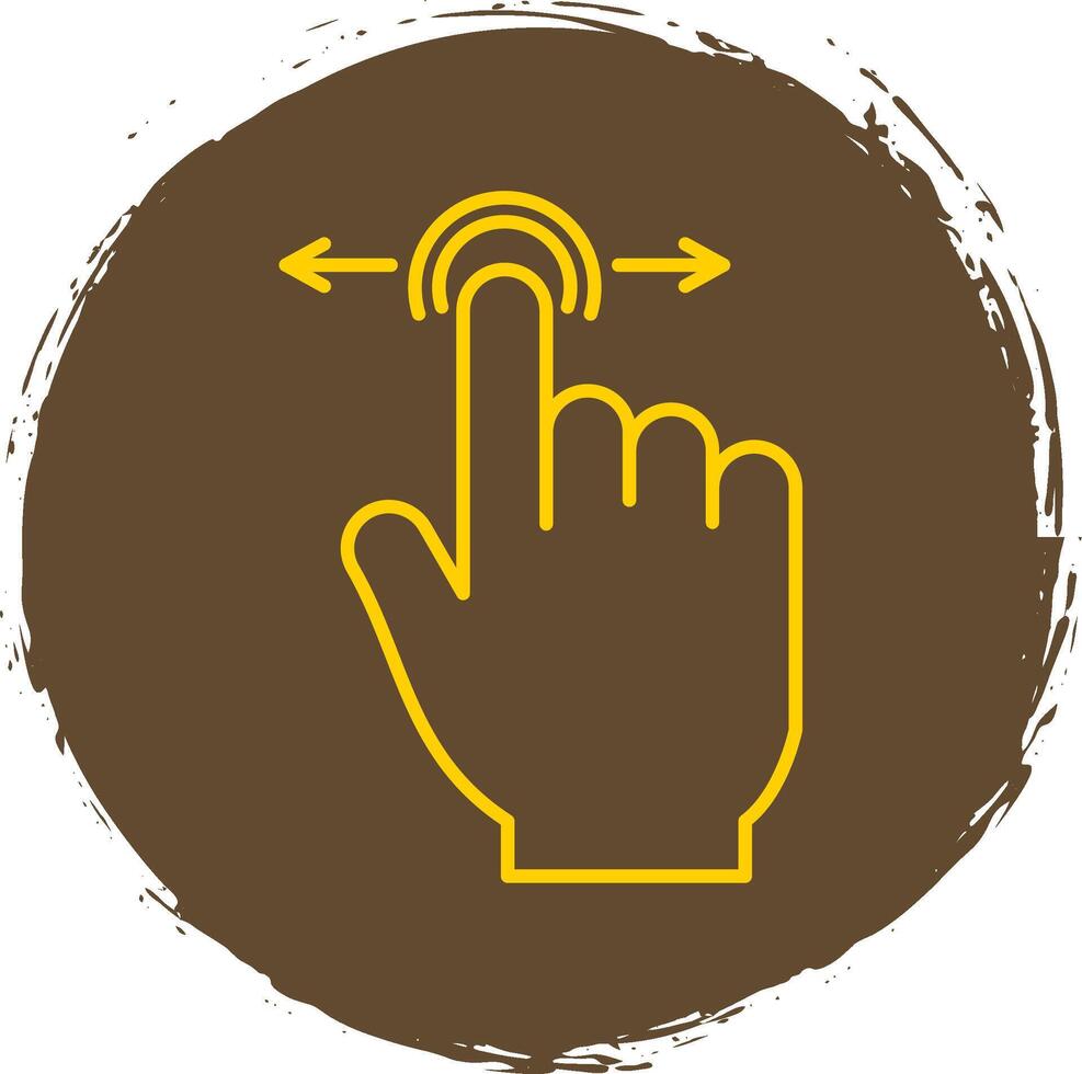 Swipe Line Circle Yellow Icon vector